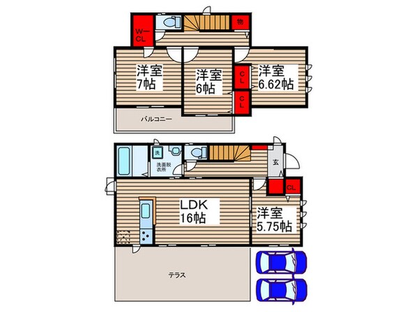 柏市布施新町三丁目戸建の物件間取画像